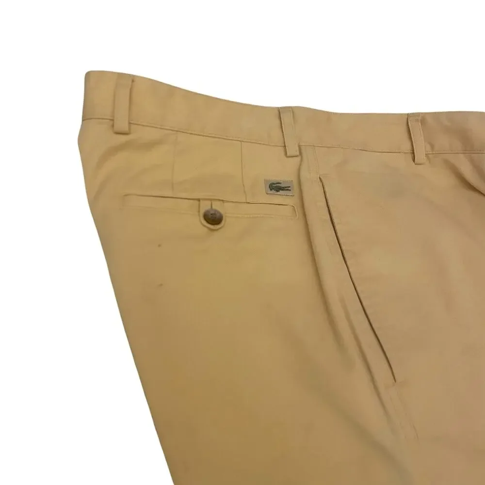 Lacoste Pants Men's Chino Flat Front Size 40 Yellow Regular Fit Made in Peru